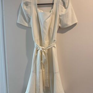 Jade Cream Mini Dress with Bow Belt